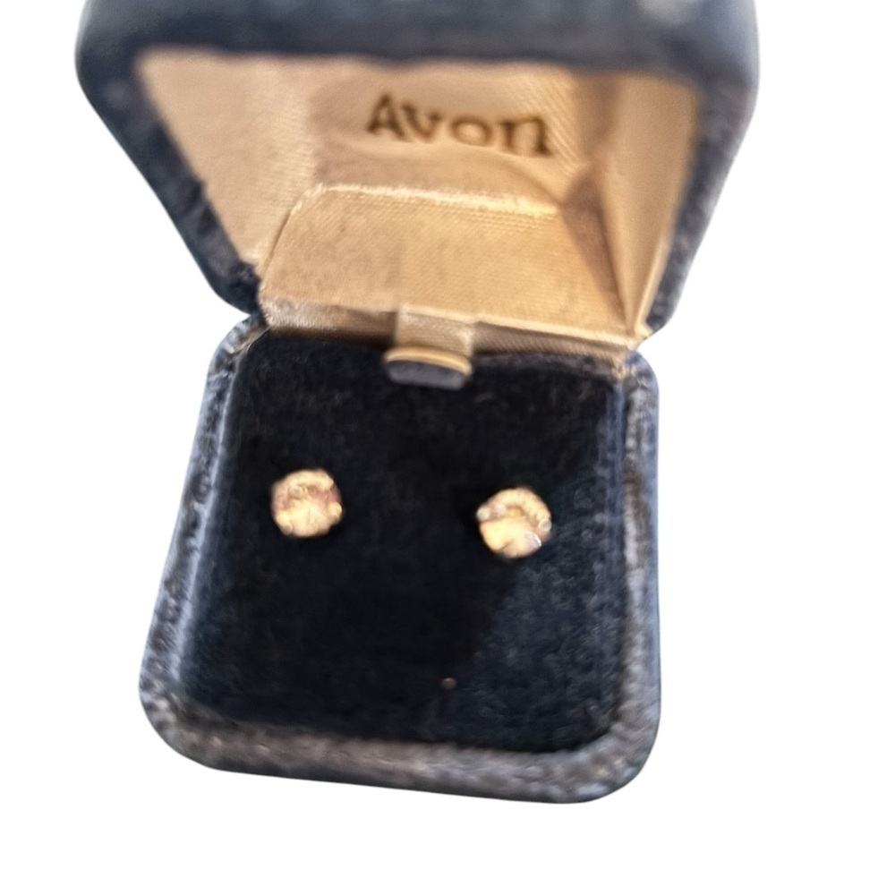 VTG Avon Brilliantelle Pierced Faux Diamond Studs Sterling Silver New In Box